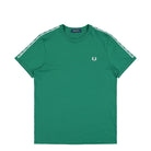 Fred Perry Contrast Tape Ringer T-Shirt Sport Green T-Shirts M4613-Z18 | Overkill
