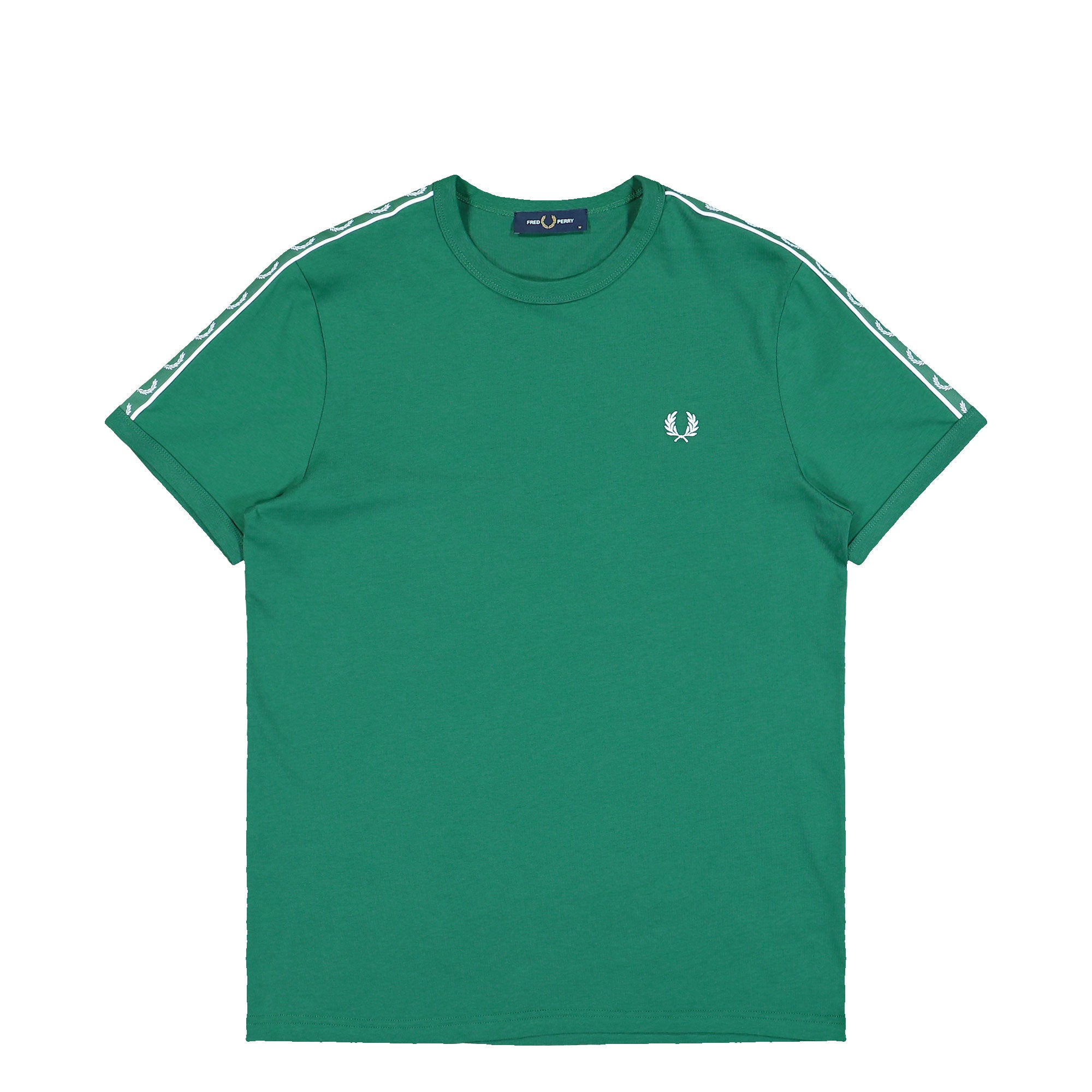 Fred Perry Contrast Tape Ringer T-Shirt Sport Green T-Shirts M4613-Z18 | Overkill
