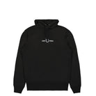 Fred Perry Embroidered Hooded Sweatshirt Black Hoodies M4728-184 | Overkill