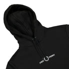 Fred Perry Embroidered Hooded Sweatshirt Black Hoodies Close-up | Overkill