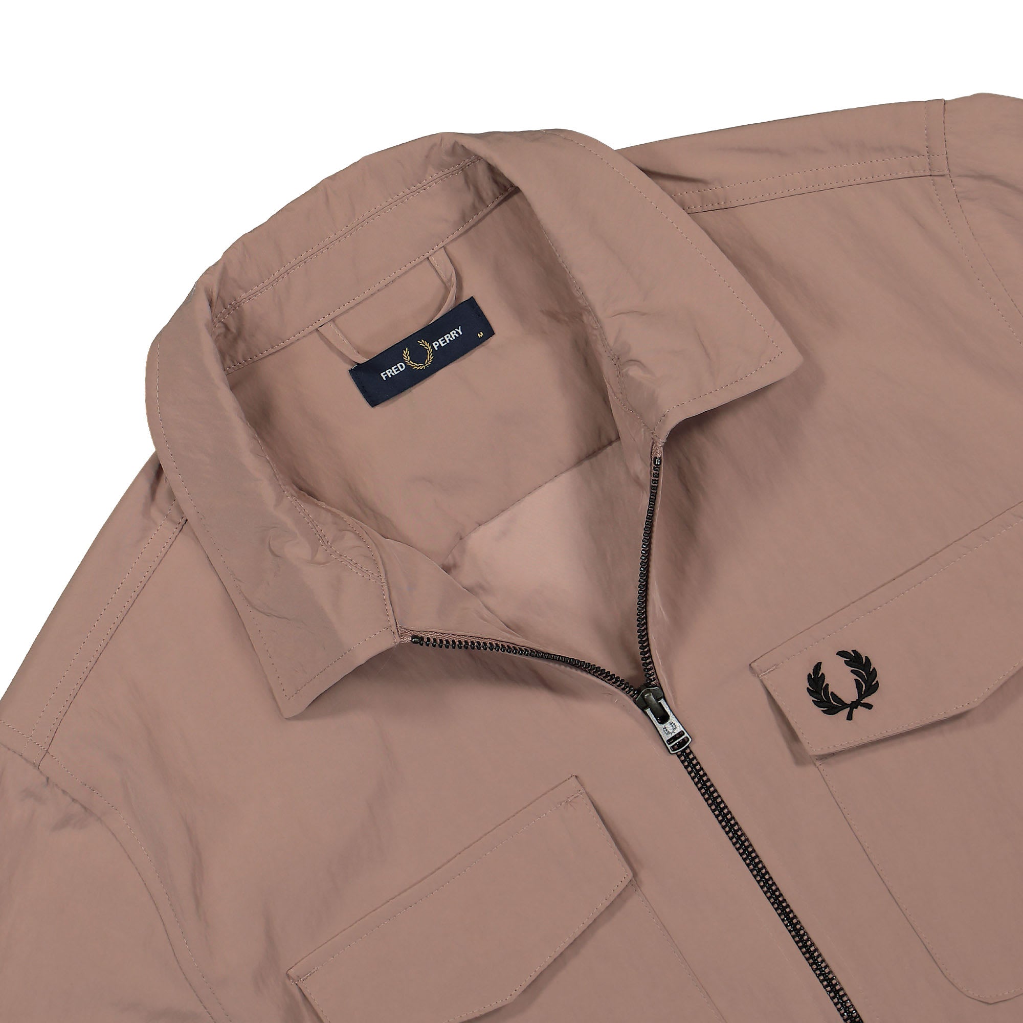 Fred Perry Zip Overshirt Dark Pink Jackets Close-up | Overkill