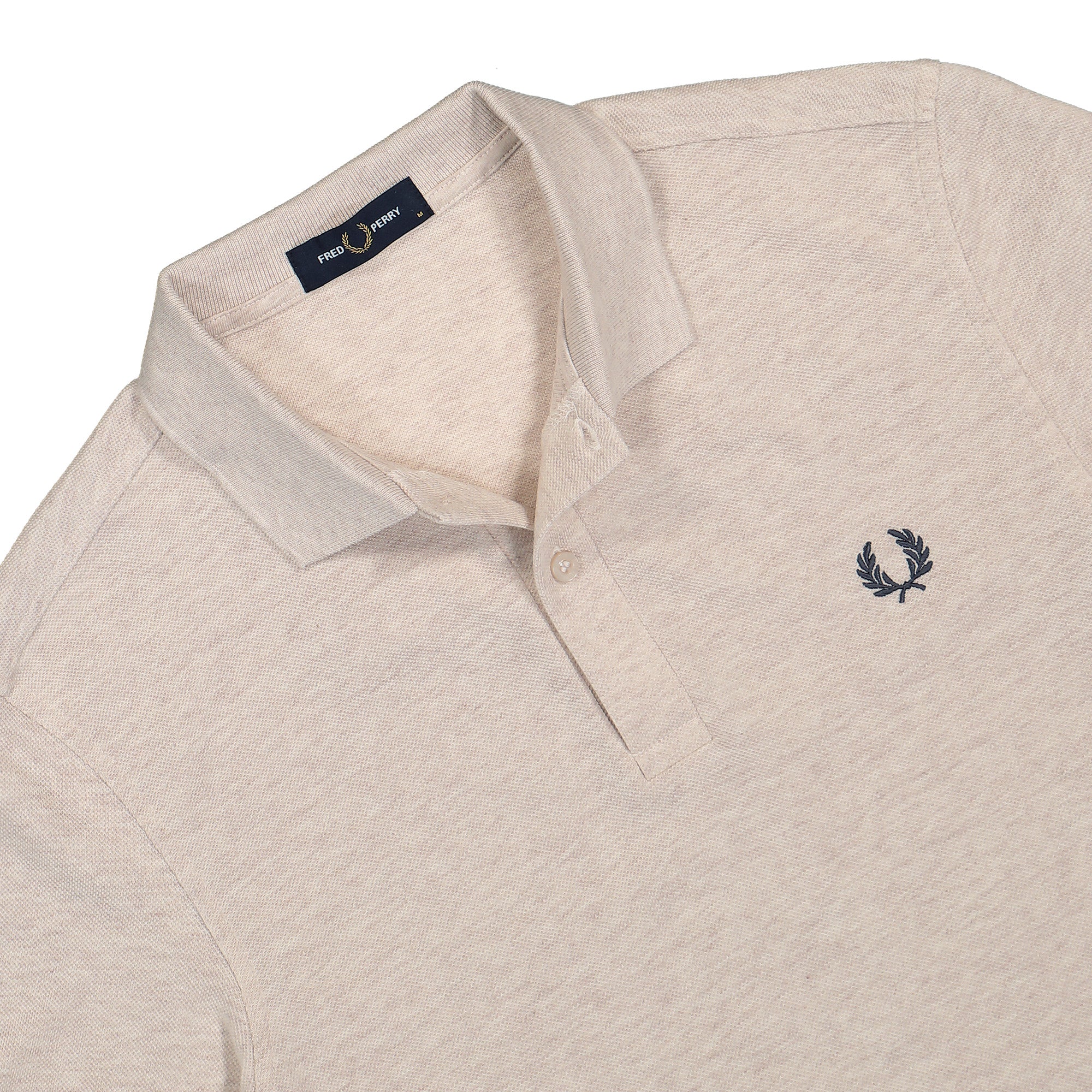 Fred Perry Plain Fred Perry Shirt Porridge Marl / Anchor Grey Polo Shirts Close-up | Overkill
