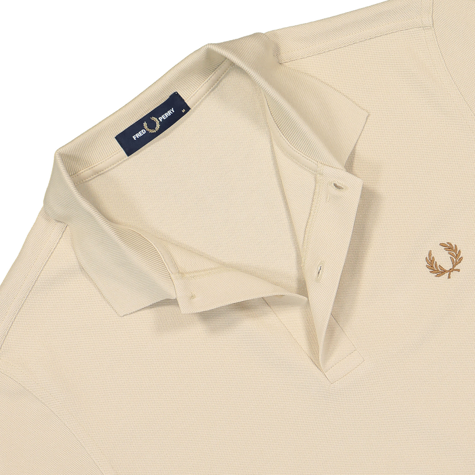Fred Perry Plain Fred Perry Shirt Oatmeal Polo Shirts Close-up | Overkill