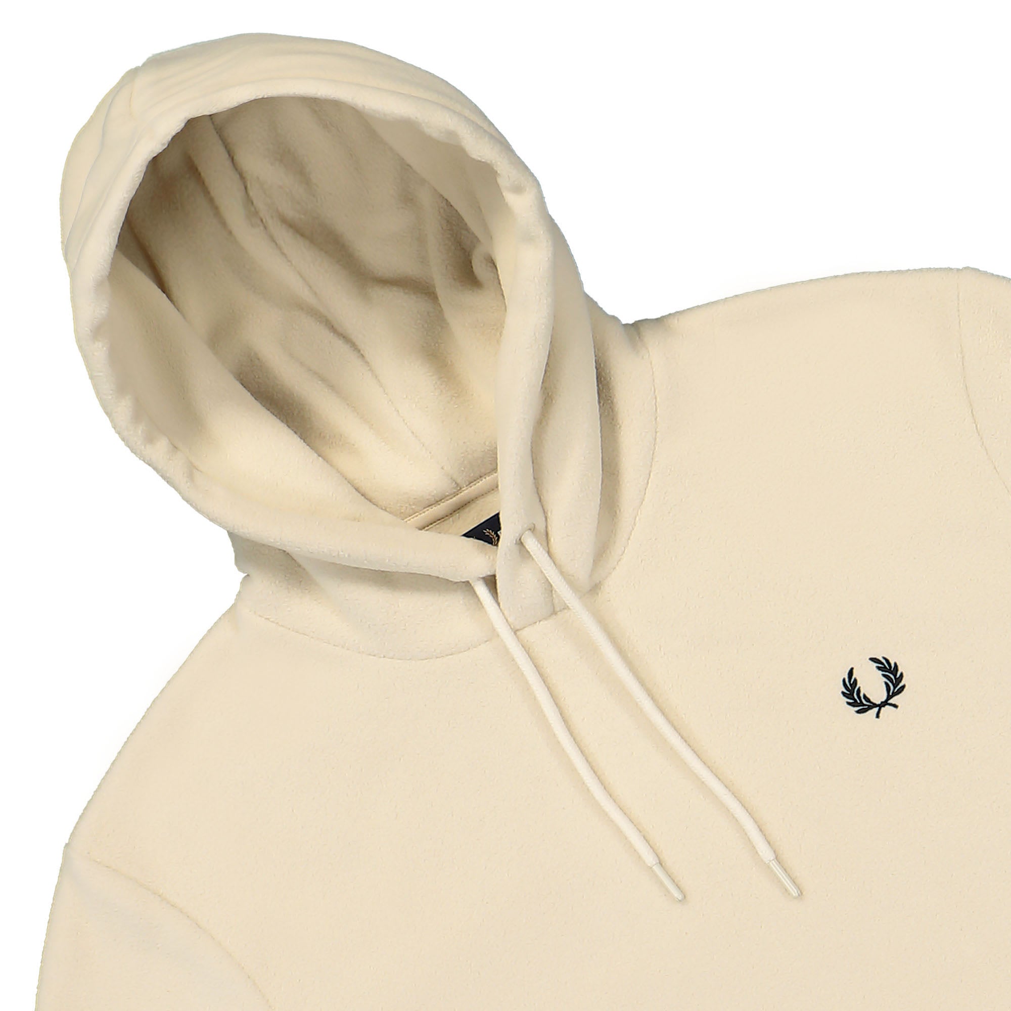 Fred Perry Polar Fleece Hooded Oatmeal Hoodies Close-up | Overkill