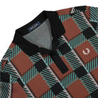 Fred Perry Glitch Tartan Polo Shirt Whiskey Brown Polo Shirts Close-up | Overkill