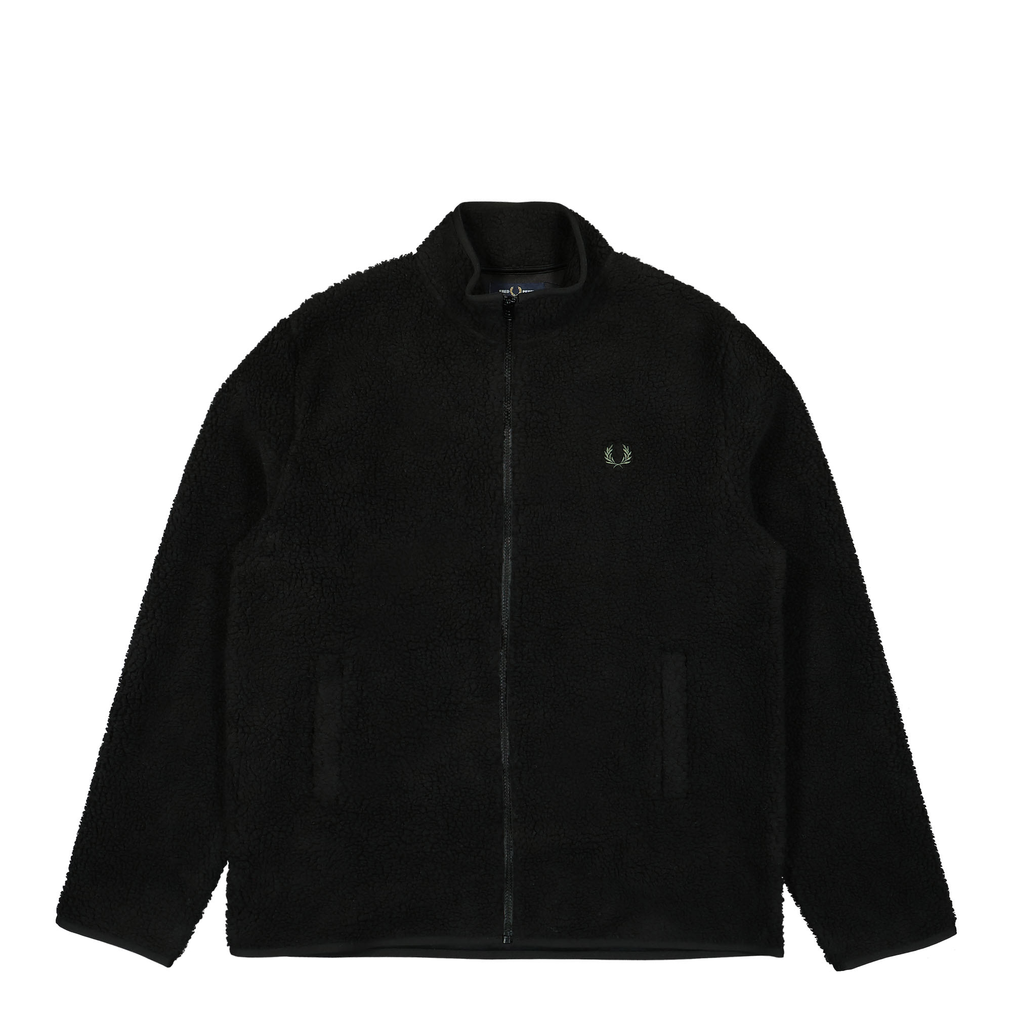 Fred Perry Zip Trough Borg Fleece Black Fleece Jackets M6671-102 | Overkill