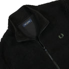 Fred Perry Zip Trough Borg Fleece Black Fleece Jackets Close-up | Overkill