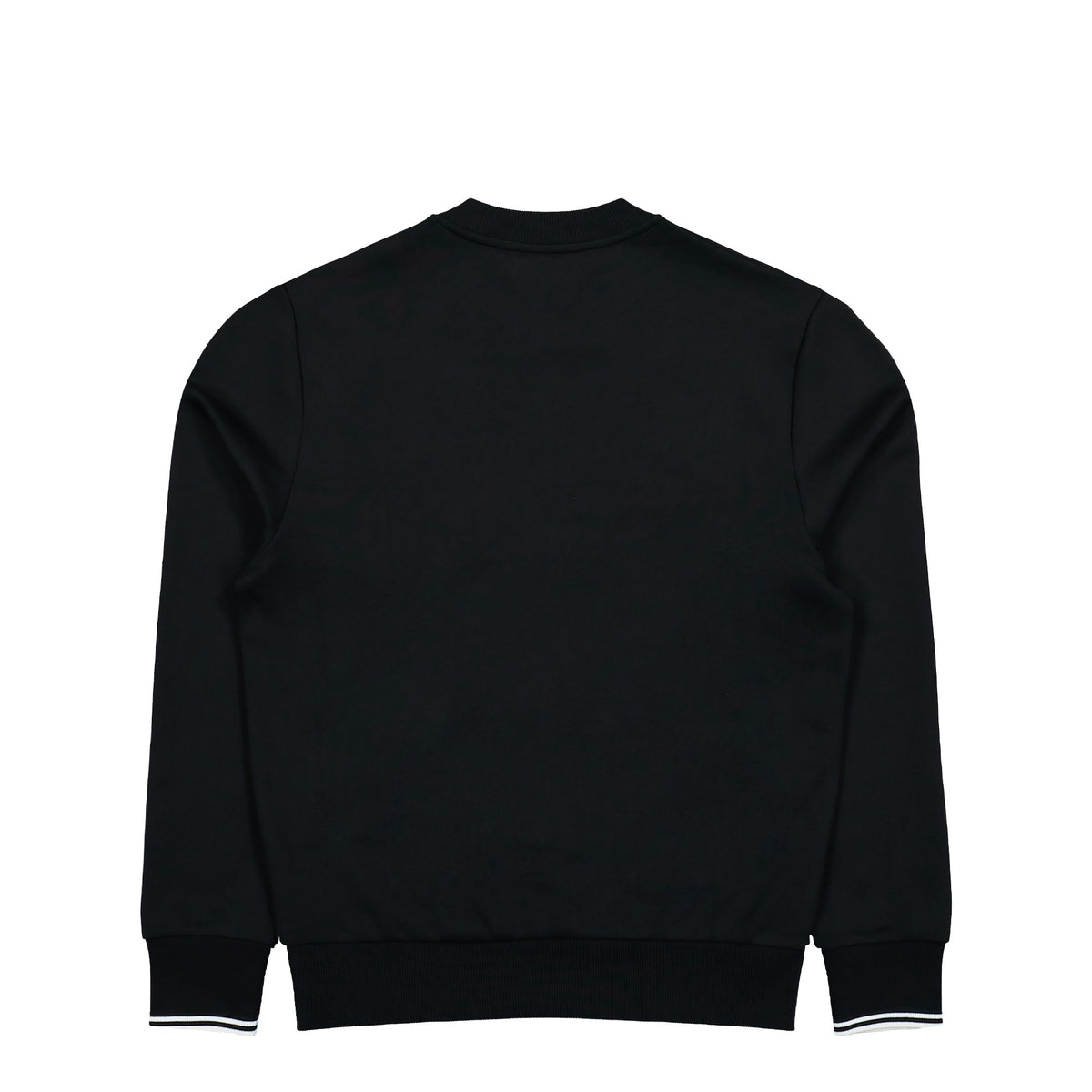 Fred Perry Crew Neck Sweatshirt Black sweater M7535-184 Close-up | Overkill
