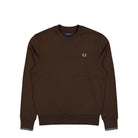 Fred Perry Crew Neck Sweatshirt Burnt Tobacco / Cocoa  / Stockport Brown Sweatshirts M7535-49A | Overkill
