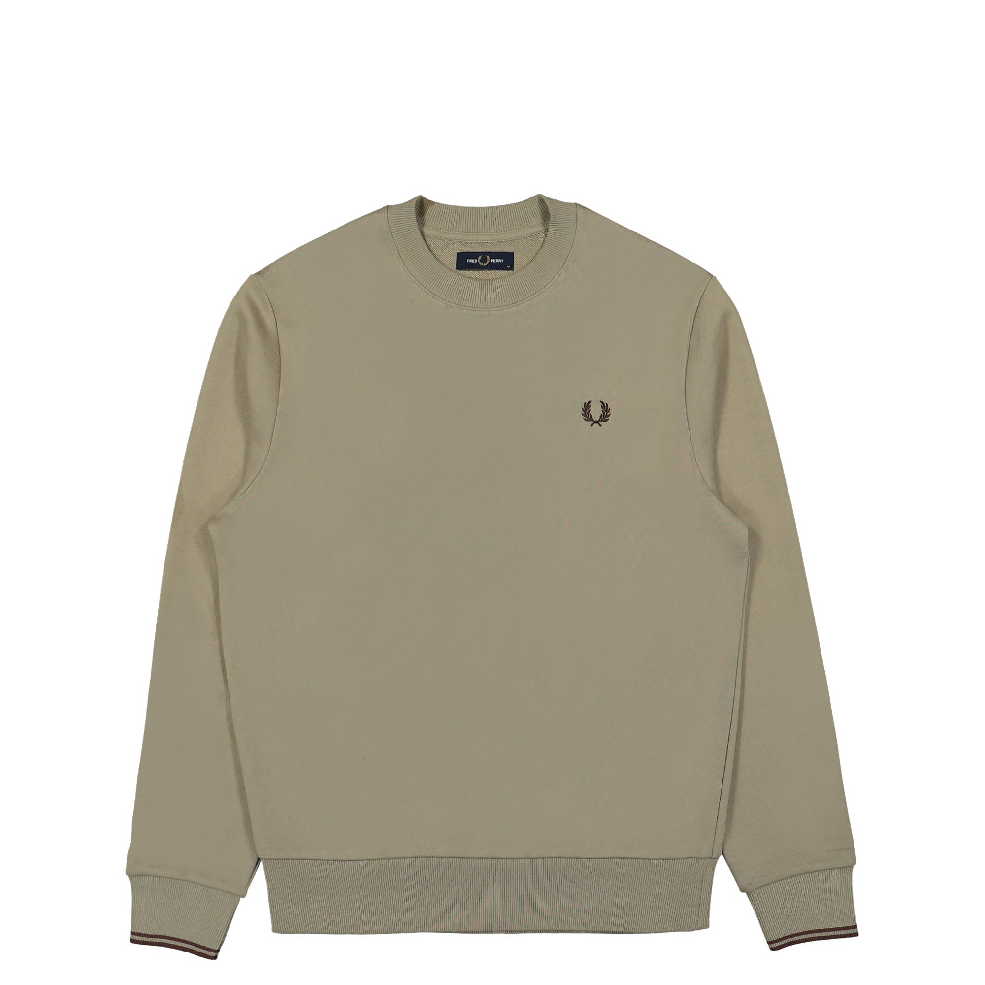 Fred Perry Crew Neck Sweatshirt Warm Grey / Brick Sweatshirts M7535-U84 | Overkill