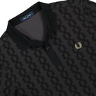 Fred Perry Cable Print Polo Shirt Anchor Grey Polo Shirts Close-up | Overkill