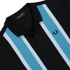 Fred Perry Woven Mesh Relaxed Poloshirt Black Polo Shirts Close-up | Overkill