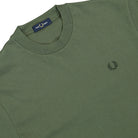Fred Perry Relaxed T-Shirt Laurel Wreath Green T-Shirts Close-up | Overkill