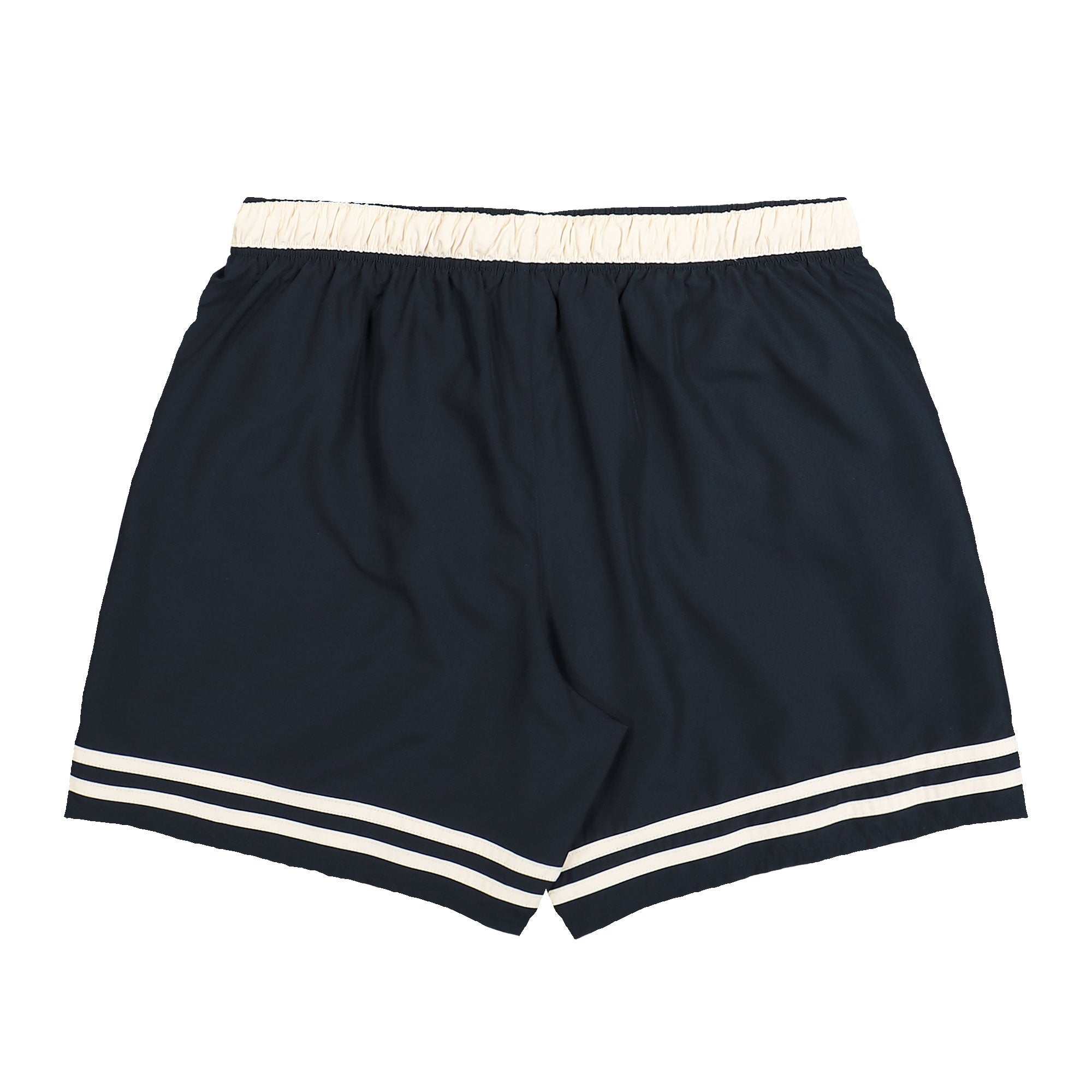 Lacoste Mid Length Swim Trunks With Contrasting Stripes Black / Beige Swimwear MH2760-00 412 Close-up | Overkill
