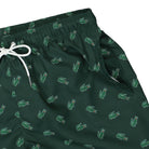 Lacoste Crocodile Print Swim Trunks Vert Green Swimwear Detailfoto | Overkill