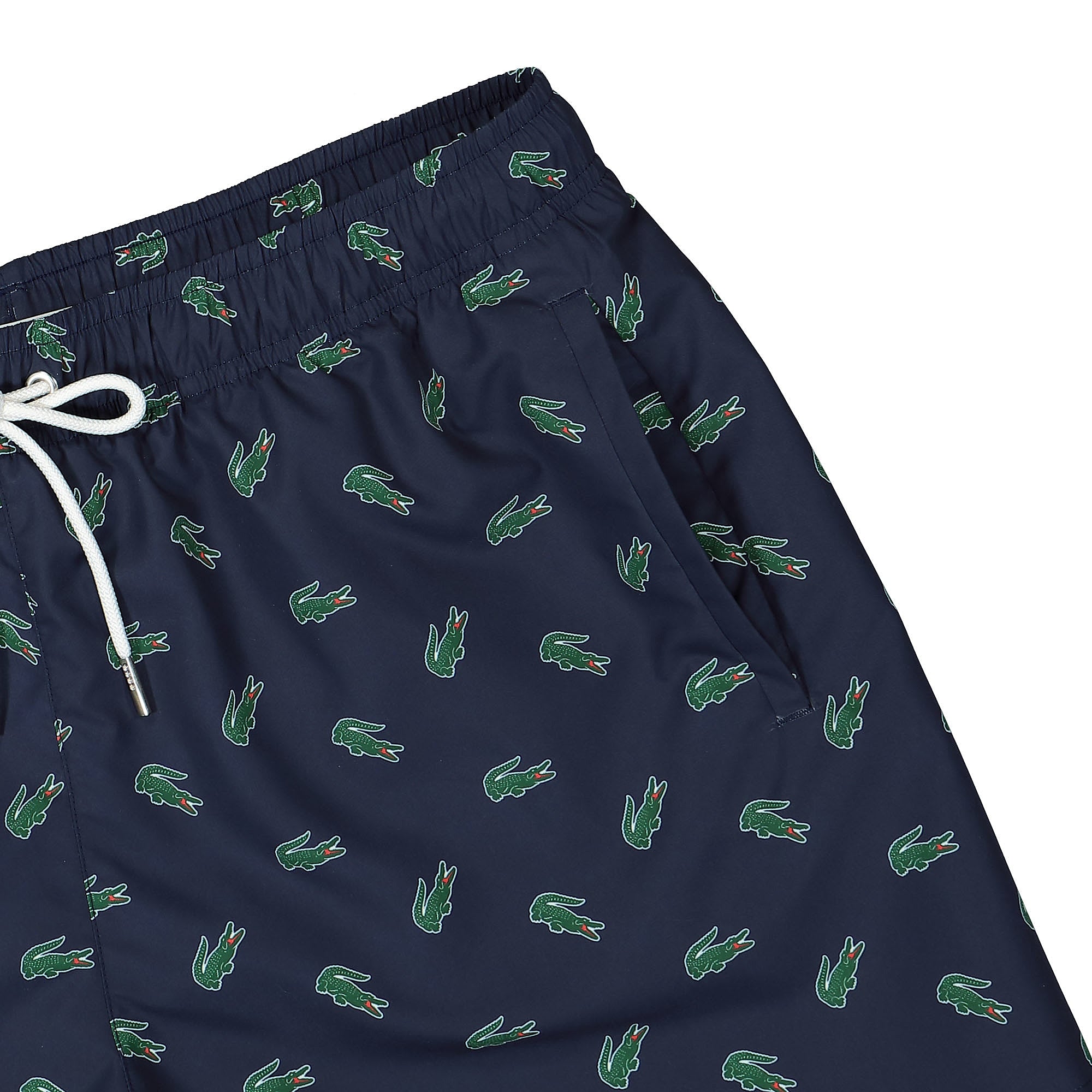 Lacoste Crocodile Print Swim Trunks Blue Marine Swimwear Detailfoto | Overkill