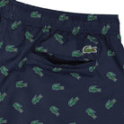 Lacoste Crocodile Print Swim Trunks Blue Marine Swimwear Detail view 1 | Overkill