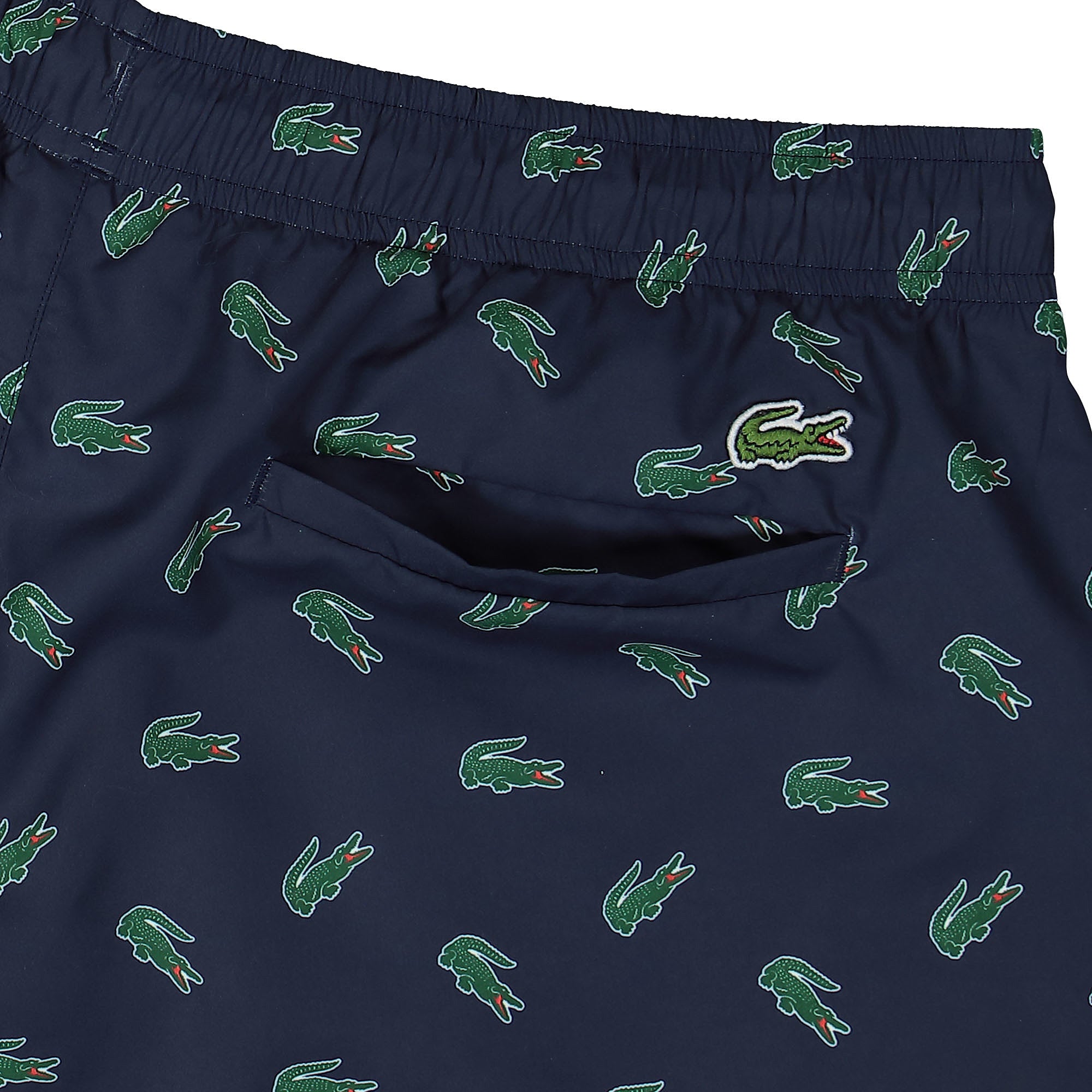 Lacoste Crocodile Print Swim Trunks Blue Marine Swimwear Detail view 1 | Overkill