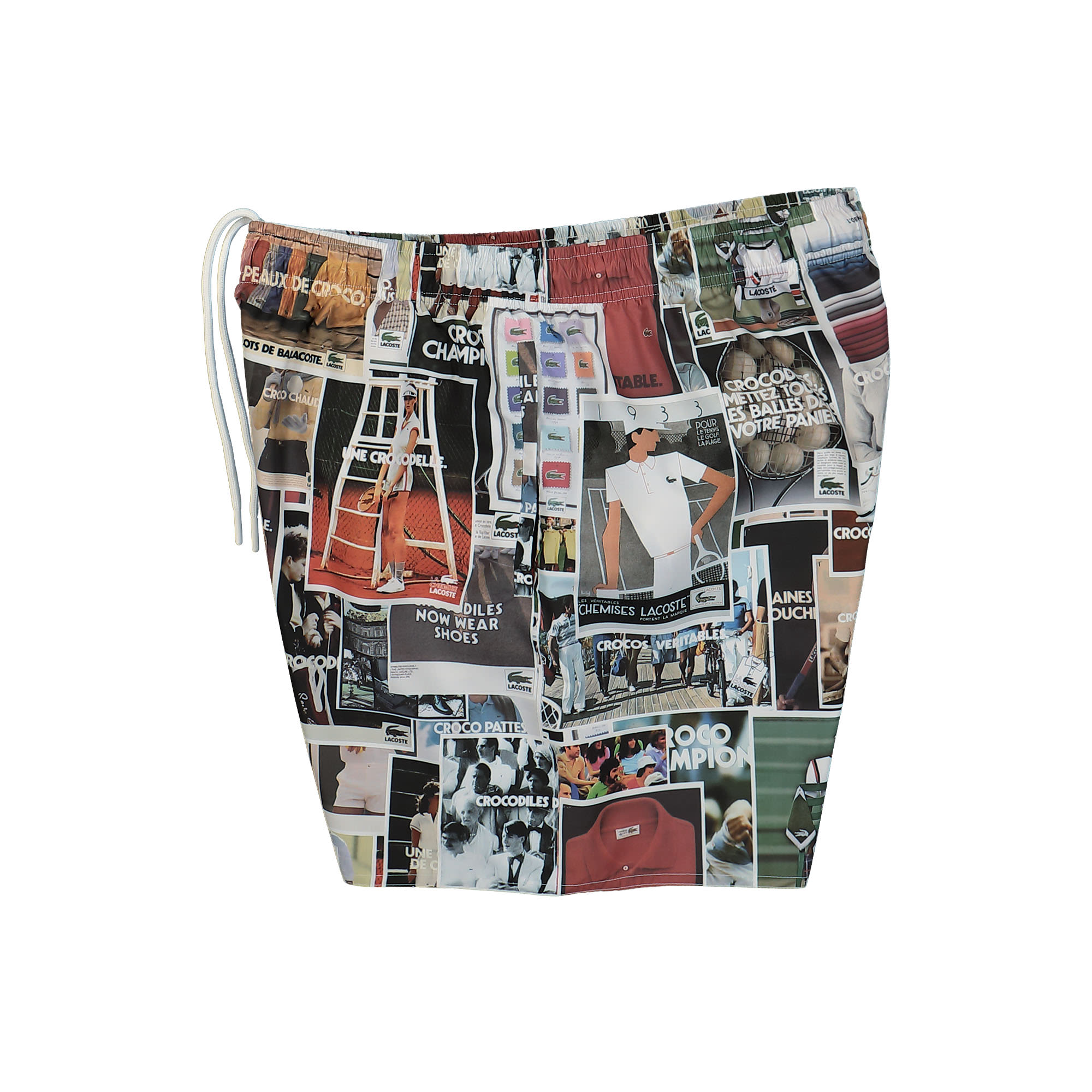 Lacoste 70's Print Swin Trunks Maroon Swimwear Close-up | Overkill