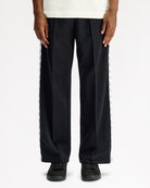 Fred Perry Wide Leg Track Pant Black Sweat & Track Pants T7171-102 On Model Front View | Overkill
