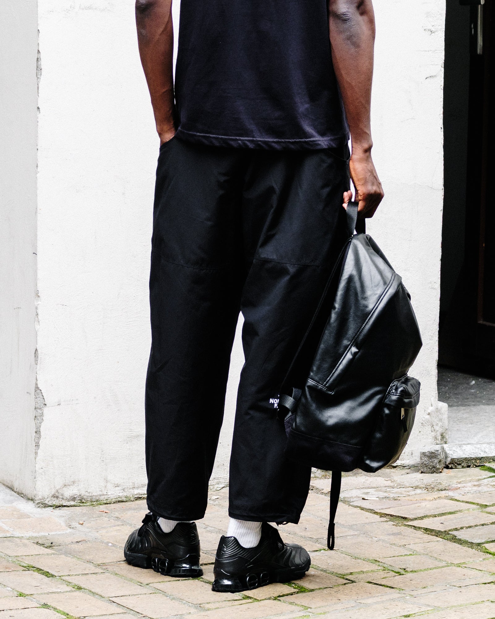 Carhartt WIP Jakob Backpack Medium Stonewash Light Indigo Black I034594.89.XX.06 On Model Back View | Overkill