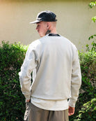 C.P. Company Diagonal Raised Fleece Crew Neck Lens Sweatshirt Blue Fox Sweatshirts Close-up | Overkill