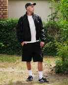 C.P. Company Bermuda Cargo Chrome Black Shorts Close-up | Overkill