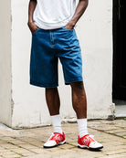 Wasted Paris Prey Casper Shorts Washed Blue Shorts 172404 On Model Front View | Overkill