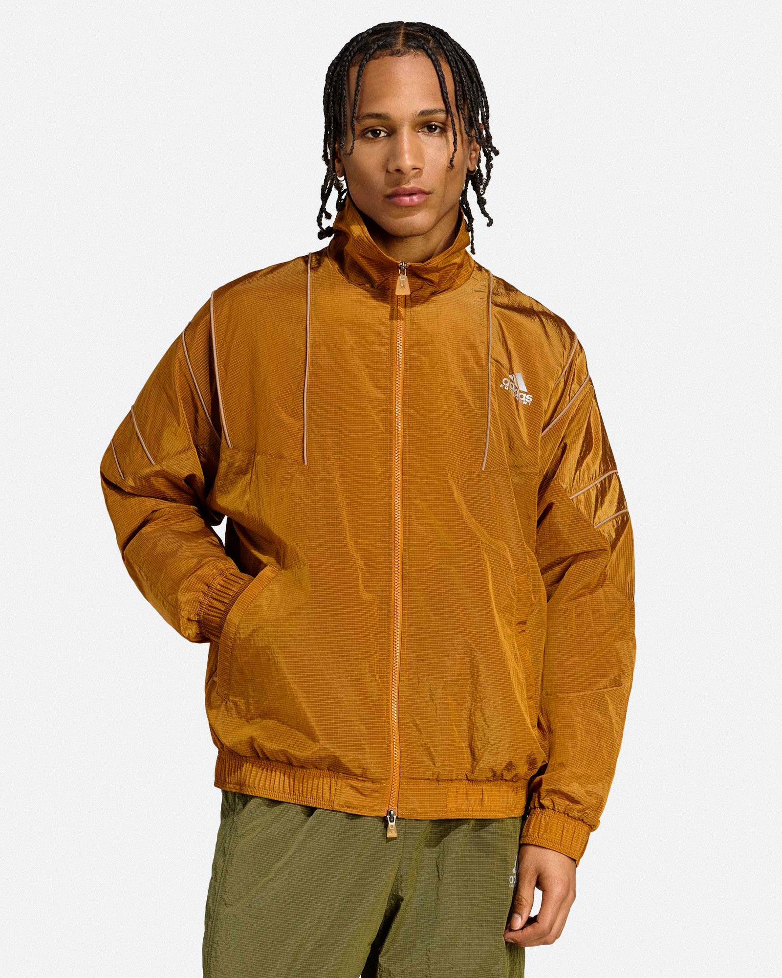 adidas Equipment Track Top Craft Ochre Track Jackets JV6158 On Model Front View | Overkill
