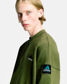 adidas Equipment Half Zip Sweater Focus Olive / Black Sweatshirts JX1464 On Model Back View | Overkill
