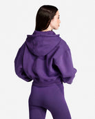 adidas Equipment Cropped Hoodie Violet Hoodies JX1598 On Model Back View | Overkill
