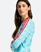 adidas Footie AOP Longsleeve Blue Glow Longsleeves JW0271 On Model Back View | Overkill
