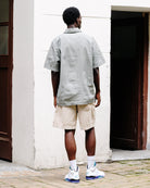 Parra Work Later Short Sleeve Shirt Blue Shirts 53340 On Model Back View | Overkill