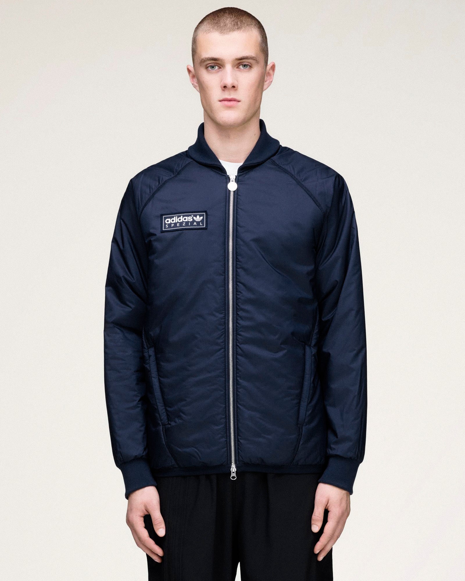 adidas Bramhope Blousson SPZL Night Navy Jackets KA3903 On Model Front View | Overkill
