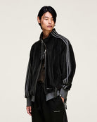 adidas ADI006 Track Top Black Track Jackets KC0317 On Model Front View | Overkill
