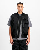 Alpha Industries MA-1 Base Vest Black Vests 758102-03 On Model Front View | Overkill