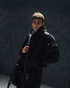 Alpha Industries MA-1 Base Flight Jacket Black Bomber & Varsity Jackets 756111-03 On Model Front View | Overkill
