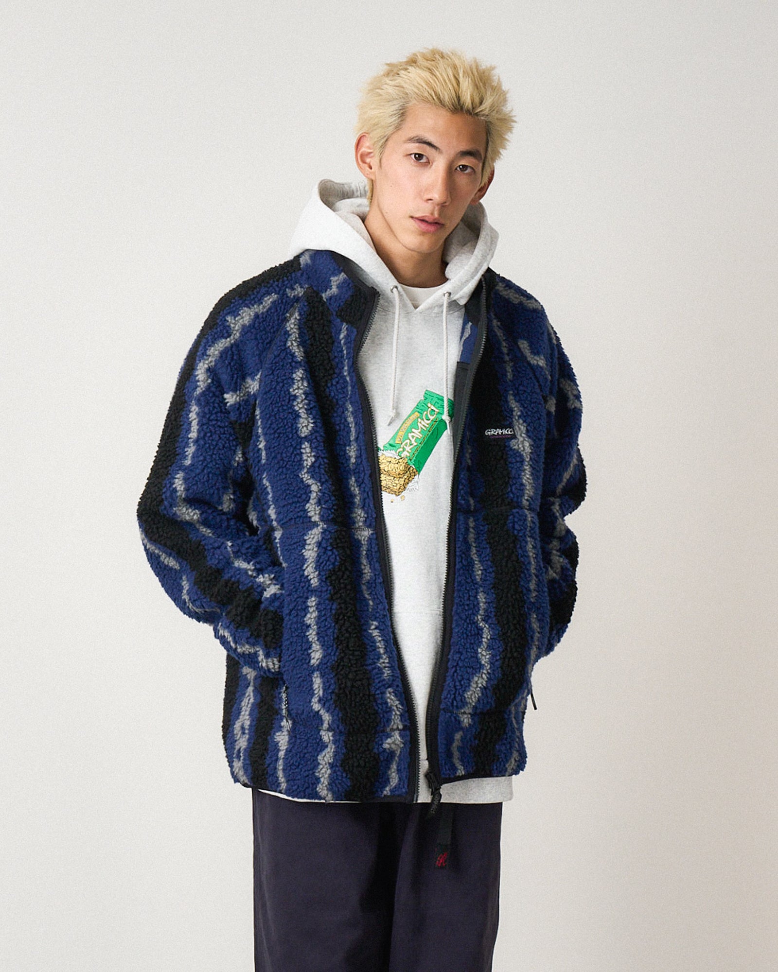 Gramicci Ripple Sherpa Jacket G5FU-J043-Navy Ripple | OVERKILL