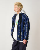 Gramicci Ripple Sherpa Jacket Navy Ripple Fleece Jackets G5FU-J043-Navy Ripple Model Detail 1 | Overkill
