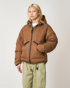 Gramicci Down Puffer Hooded Jacket Brown Puffer Jackets G5FU-J017-Brown Style Inspiration | Overkill
