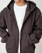 Gramicci El Cap Canvas Hooded Jacket Umber Hoodies G5FM-J002-Umber Model Detail 1 | Overkill
