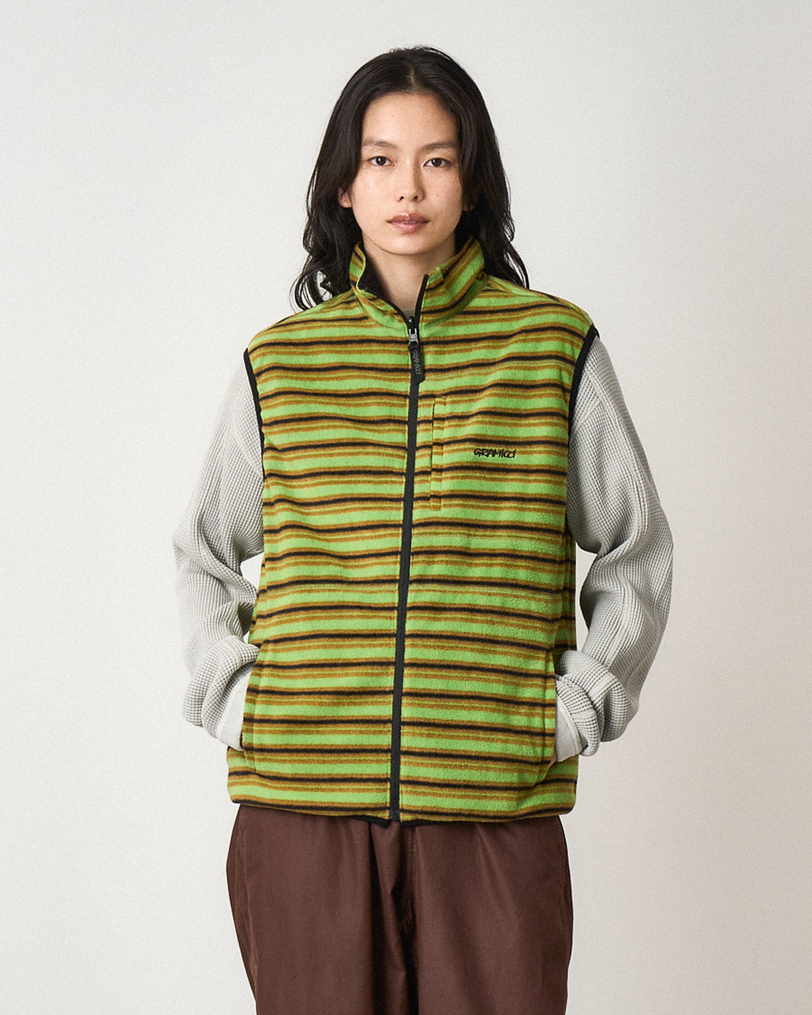 Gramicci Thermal Fleece Reversible Vest G5FU-J005-Chartreuse