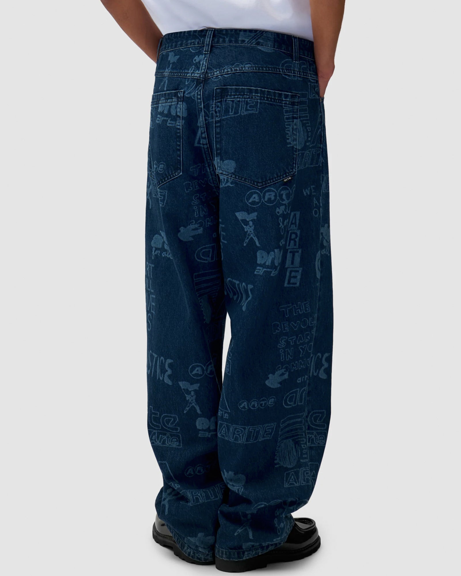 Arte Antwerp Art Saves Pants Bleach Jeans AW25-145P On Model Back View | Overkill
