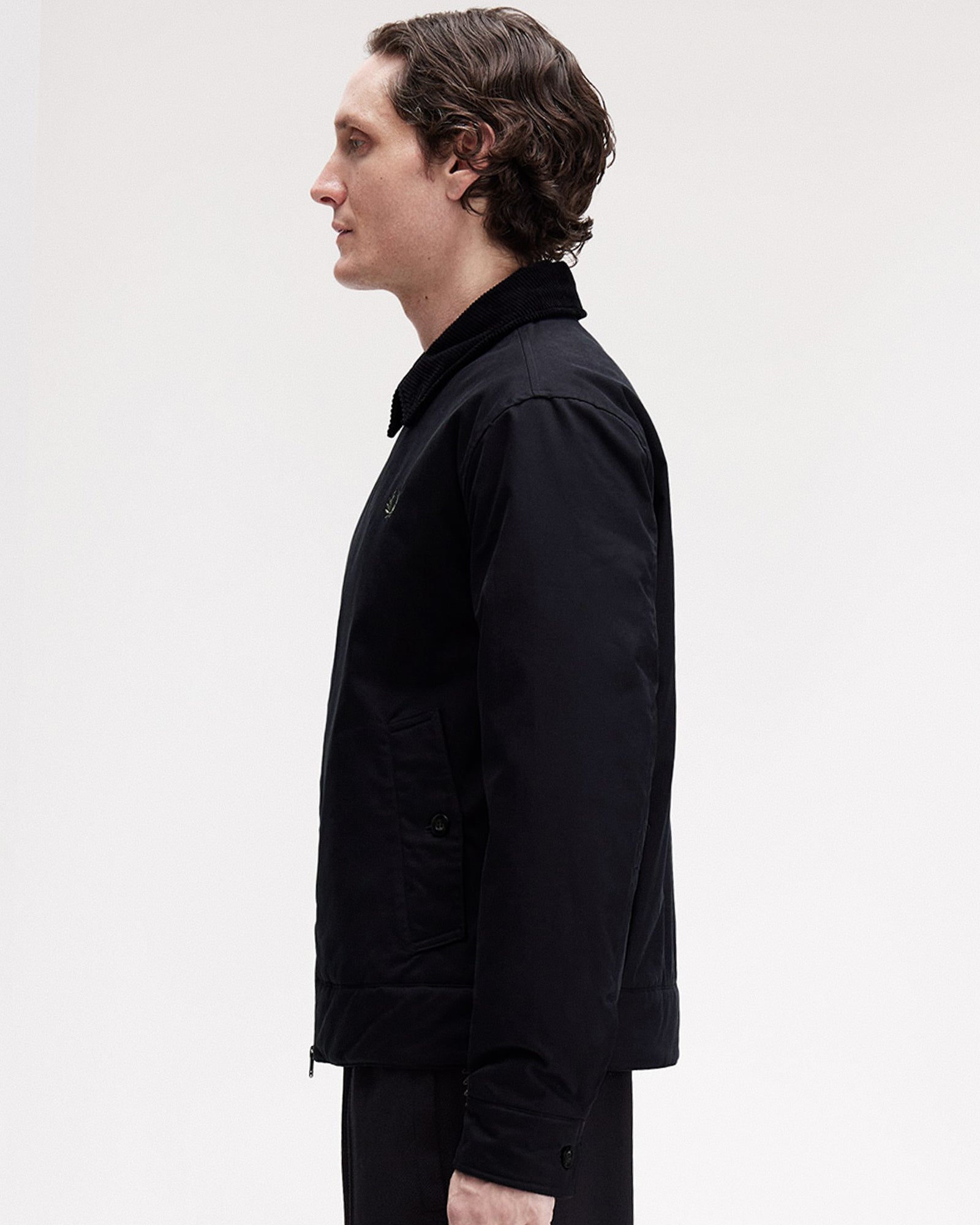 Fred Perry Cotton Caban Jacket Black Bomber & Varsity Jackets J8535-184 On Model Back View | Overkill