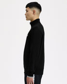 Fred Perry Half Zip Sweatshirt Black / Shadedston Sweatshirts M3574-S77 On Model Back View | Overkill
