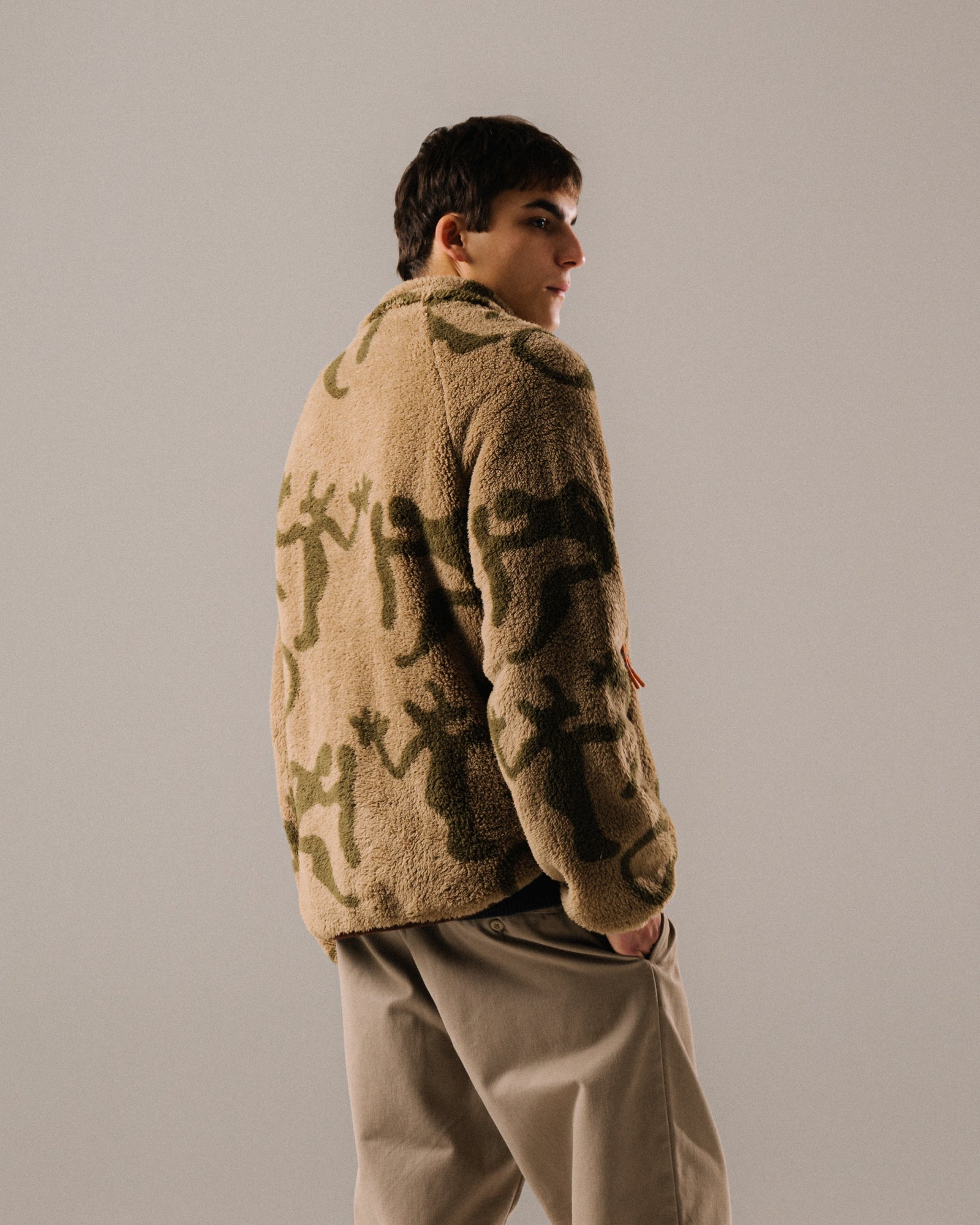 C.P. Company Petroglyph Fleece Mole Fleece Jackets 80013 179 On Model Back View | Overkill
