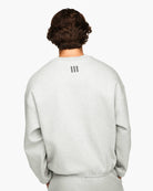 adidas Crew Medium Grey Heather Sweatshirts JZ7369 On Model Back View | Overkill
