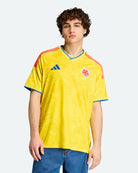 adidas FCF Colombia Home Jersey Impact Yellow T-Shirts JL6972 On Model Front View | Overkill
