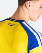 adidas SVFF Sweden Authentic Home Jersey Yellow T-Shirts KC3044 On Model Back View | Overkill
