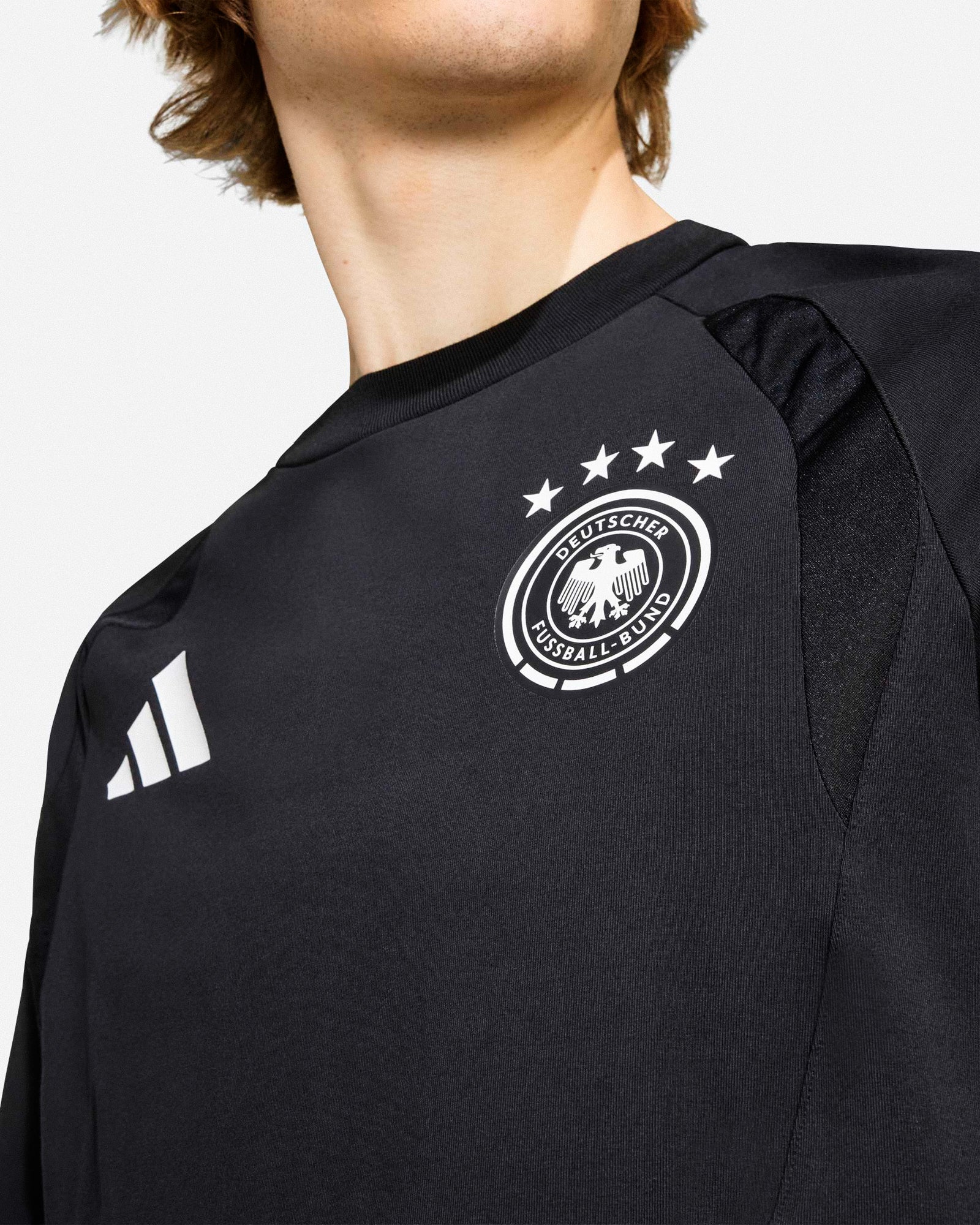 adidas DFB Germany Tiro Travel Tee Black T-Shirts JZ9330 On Model Back View | Overkill
